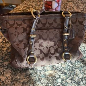 Brown coach shoulder bag